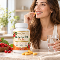 Comprimés de berbérine HCL en marque privée OEM, 1000 mg, 120 comprimés, complément alimentaire