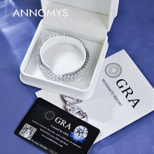 Chaîne Hip Hop en Argent Sterling 925, <span class=keywords><strong>Bracelet</strong></span> Tennis Moissanite, Joncs Plaqué Rhodium, Coupe Ronde Brillante Éblouissante 2.5mm GRA, Cadeau - Product Image 2