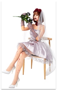 Disfraz <span class=keywords><strong>de</strong></span> Vampiresa Novia Muerta <span class=keywords><strong>de</strong></span> <span class=keywords><strong>Halloween</strong></span> para Mujer Adulta, Traje <span class=keywords><strong>de</strong></span> Cosplay Sangriento <span class=keywords><strong>de</strong></span> Fantasma Zombi para Fiesta <span class=keywords><strong>de</strong></span> Carnaval - Product Image 6