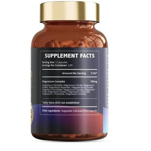 Complejo de Magnesio 12 en 1, Suplemento de Magnesio de 700 mg, Cápsulas de Glicinato, Citrato y Orotato para el Apoyo a la Relajación Muscular y Cardíaca - Product Image 3