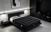 Matelas orthopédique hybride pour hôtel, fabrication en usine, taille Queen et King, compressé sous vide, mousse à mémoire de forme en gel, ressorts.