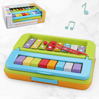 Infant Mini 2 in 1 Eight-Tone Percussion Hand Percussion Piano Children Plastic Baby Music Percussion Instrument Toy