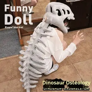 Peluche réaliste de <span class=keywords><strong>dinosaure</strong></span> Bonezilla, jouet d'Halloween, monstre <span class=keywords><strong>dinosaure</strong></span>, peluche squelette d'animal, masque de peluche d'horreur - Product Image 5