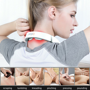 Venta al por mayor inteligente portátil <span class=keywords><strong>TENS</strong></span> pulso terapia de calentamiento en forma de U cuello masajeador collar con control remoto - Product Image 2