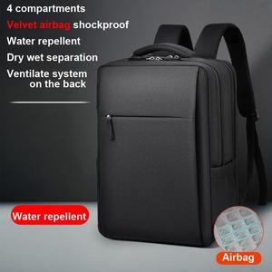 15.6" Unisex Business Travel <b>Laptop</b> <b>Backpack</b> Large Capacity Waterproof Zipper Closure Shockproof Design Arcuate Shoulder Strap - Product Image 6