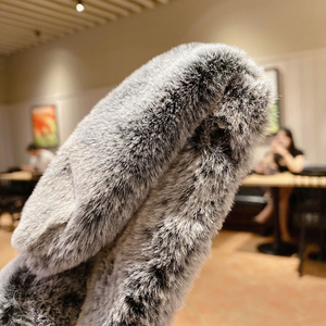 Custodia per telefono in pelliccia di coniglio antiurto di design di lusso per ragazze Cover posteriore <span class=keywords><strong>rosa</strong></span> carina per <span class=keywords><strong>iPhone</strong></span> - Product Image 5