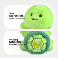 Jouet en peluche tortue porte-bonheur personnalisé avec coquille rotative et queue à tirer, amusant, anti-stress, apaisant, décoration de bureau pour enfants et adultes