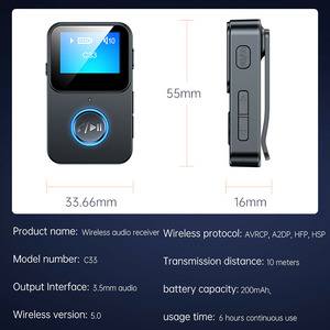 Récepteur Bluetooth 5.0 portable C33 pour voiture/stéréo domestique/casque filaire, streaming de musique, appel mains libres - Product Image 3