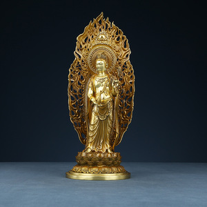 Estatua de Buda Amitabha de Latón, Figura de Cobre Hecha a Mano, Decoración para el Hogar, Escultura para Sala de Estar - Product Image 3