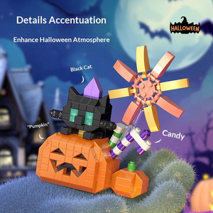 Accessoires d'Halloween : Citrouille, <span class=keywords><strong>Fantôme</strong></span>, Sorcière – Ensembles de Micro-Briques en Plastique pour Enfants – Jouets Éducatifs de Construction - Product Image 4