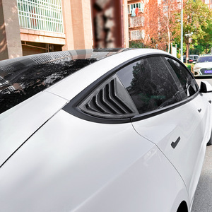 Tesla Model 3 Rear Window Louver Car Decals Piano Black Carbon Fiber Texture Adhesive ABS Exterior Modification 2017-2024 - Product Image 2