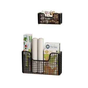 Kitchen Cabinet Door <b>Storage</b> <b>Basket</b> Wall Mounted No Drill <b>Rectangle</b> Multipurpose Kitchen <b>Storage</b> - Product Image 4