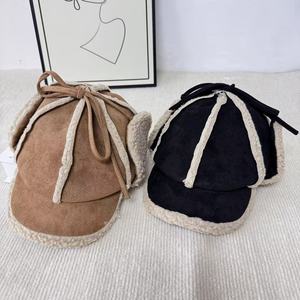 Suede Earflap <b>Hat</b> Winter Ski Cap Windproof <b>Warm</b> Adult Lei Feng <b>Hat</b> Black Khaki - Product Image 1