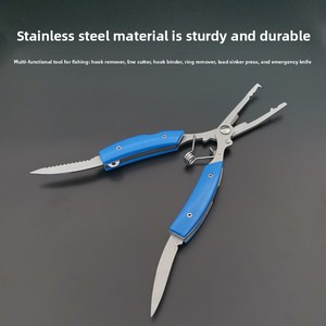 <span class=keywords><strong>Pince</strong></span> de pêche multifonction LOVITA en acier inoxydable pour dégager, couper la ligne et retirer les hameçons - Product Image 1