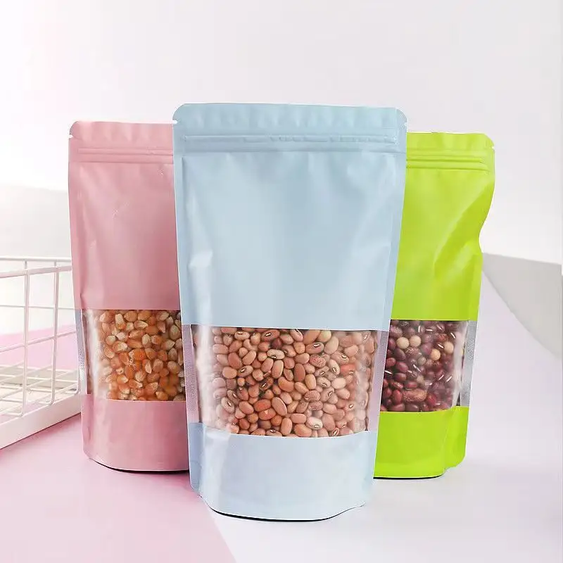 Sacs en mylar à gousset à fond refermable souple thermoscellable Sachet alimentaire transparent Ziplock en plastique personnalisé Stand Up Pouch