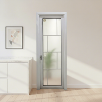 Porte battante en verre fini en alliage d'aluminium moderne, épaisseur 1,4 mm, couleur et taille personnalisées, avec garantie de 3 ans pour les appartements et les hôtels