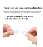 Collier de sécurité anti-étranglement réglable en plastique à motif solide avec traceur GPS pour chat et chaton anti-perte