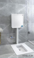 WC à la turque moderne en céramique avec réservoir encastré, chasse d'eau à décharge directe, garantie 5 ans, installation au sol, blanc