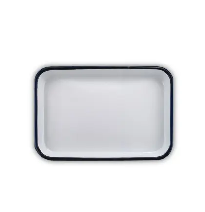 Aangepaste Keuken Gebruik Vintage Wit Afdrukken Emaille Vierkante Lade