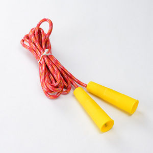เชือกกระโดดแบบปรับได้สำหรับเด็กพร้อมด้ามจับสีเหลือง เชือกสีแดง ออกกำลังกาย กระชับสัดส่วน สอบวิชาพลศึกษาระดับประถมศึกษา - Product Image 1