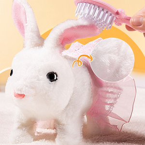 Coniglio Elettronico Interattivo Giocattolo Educativo in Peluche per Bambini, Coniglio Elettrico Camminante in Peluche per Giochi di Ruolo - Product Image 3