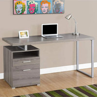 Escritorio de Computadora Moderno, Duradero y Económico, Mesa para PC para Sala de Estar, Mueble Multifuncional de Metal y Madera con Archivador, Fácil de Armar