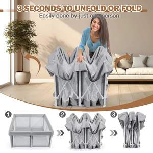 Box Portatile Pieghevole per Bambini con Porta di Accesso Base Antiscivolo Resistente Area Giochi Recinzione di Sicurezza - Product Image 6