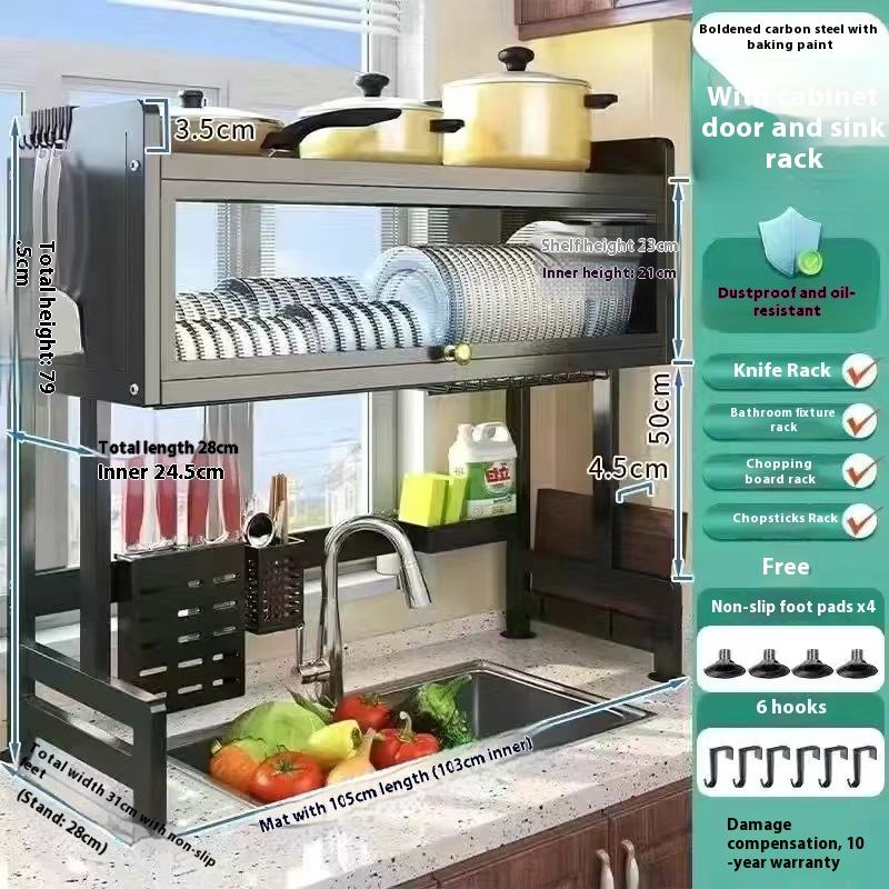 black 105CM- Deluxe complete set+single flip door