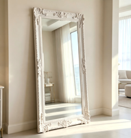 Miroir sur pied de luxe vintage sculpté et orné, pleine longueur, pour salon, chambre, entrée, décoration intérieure
