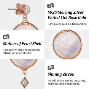 ชุดสร้อยคอและต่างหูห้อยหินสีขาวธรรมชาติเครื่องประดับเงินสำหรับผู้หญิงต่างหูมุกใช้ในชีวิตประจำวัน - Product Image 5