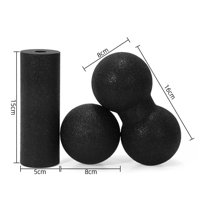 ลูกกลม8ซม. + ลูกถั่วลิสง8ซม. + เพลาขนาดเล็ก/สีดำ