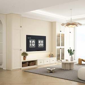 Meuble TV mural, style ancien, LED, salon, rangement, meubles avec montage suspendu pour appartement et hôtel - Product Image 3