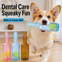 Jouet flottant interactif et durable en TPR pour chiens, design bouteille de vin et balle de tennis (résistant aux morsures, pour l'exercice et l'élimination de l'ennui)