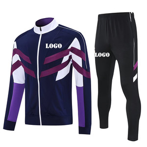 Commercio all'ingrosso di alta qualità Custom Club di <span class=keywords><strong>calcio</strong></span> manica lunga tute da allenamento da uomo giacca da <span class=keywords><strong>calcio</strong></span> a strisce <span class=keywords><strong>viola</strong></span> <span class=keywords><strong>tuta</strong></span> da <span class=keywords><strong>calcio</strong></span> - Product Image 1