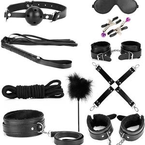 Produits sexuels en cuir BDSM très vendus sur <span class=keywords><strong>Amazon</strong></span>, 11 pièces, jouets érotiques pour adultes, ensemble de bondage sexuel, boîte de jouets sexuels pour homme, ensemble complet - Product Image 3