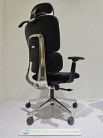 Chaise de bureau exécutive moderne et confortable à dossier haut entièrement en maille, pivotante à 360°, réglable en hauteur et inclinable, garantie 5 ans