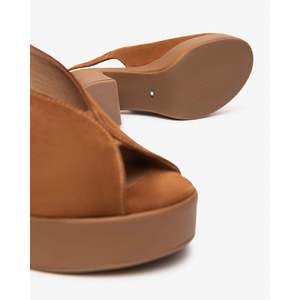 Sandales à talons pour femmes Nero Giardini E513646D en cuir marron suède, plateforme, talon haut, bout ouvert, pour l'été - Product Image 5