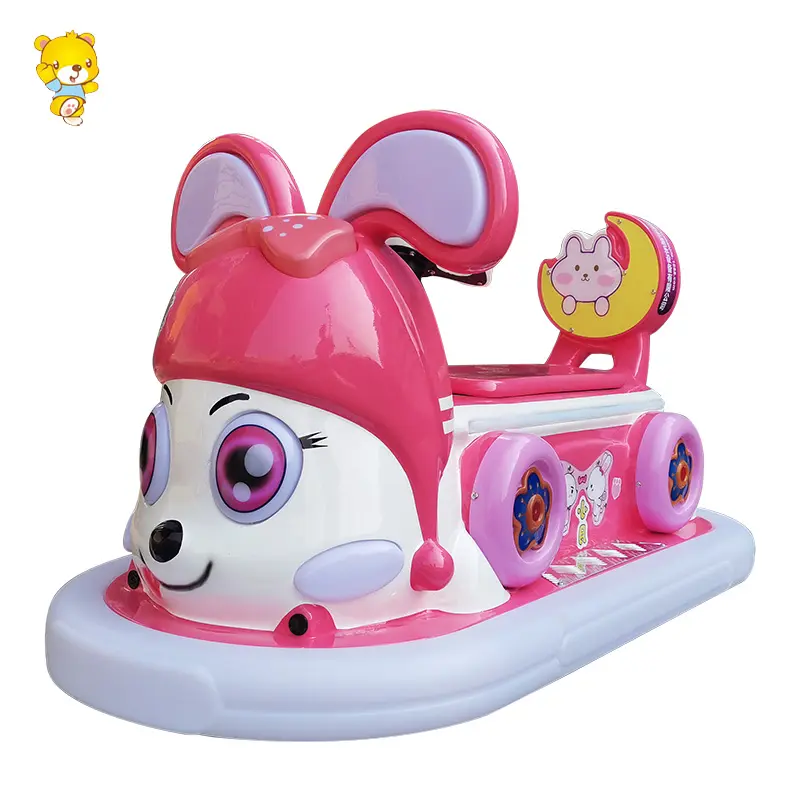 Shopping mall amusement ride for kids battery naughty rabbit kid bumper cars electric game machine