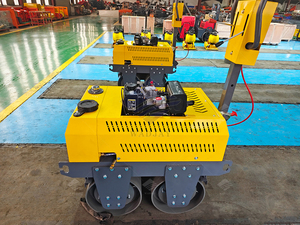Mini rouleau compresseur vibratoire à double tambour à chenilles, 1 tonne, 4 tonnes, avec moteur de pompe à essence 9 CV - Product Image 4