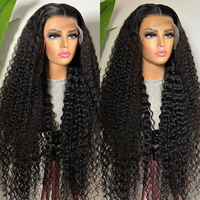 Peluca de encaje transparente HD 360 al por mayor para mujeres negras, cabello humano virgen vietnamita rizado, sin pegamento, lista para usar
