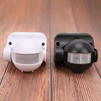 Détecteur de mouvement infrarouge PIR extérieur 180 degrés, indice de protection IP44, puissance réglable 300W-1200W, sensibilité à la lumière réglable, sécurité, détection de mouvement