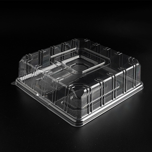 Lo stampo esistente accetta l'ordine personalizzato quadrato con Base trasparente coperchio trasparente confezione in plastica resistente per torte - Product Image 1