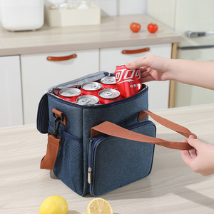 Sac à déjeuner isotherme à double compartiment, étanche, avec bandoulière réglable pour le travail et les pique-niques - Product Image 5