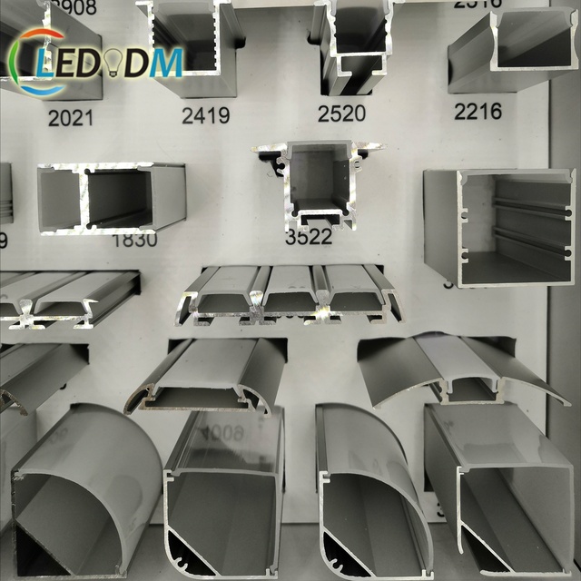 6063 Aluminum Alloy U-Channel Profiles for LED Strip Installation CE ROHS Certified Customizable Length Cabinet Recessed Corner