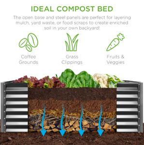 6x3x2ft Outdoor Metal <strong>Raised</strong> Garden <strong>Bed</strong> Easy Assembly Duty Metal <strong>Frame</strong> <strong>for</strong> Vegetables Flowers Herbs Customizable OEM Features - Product Image 3