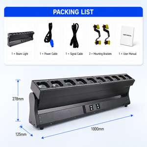 Luz Móvil de Haz LED RGBW <span class=keywords><strong>4</strong></span> en 1 de 10x60W con Luz Auxiliar, Iluminación Dinámica para Escenarios, Control DMX512 RDM para Eventos de DJ - Product Image 6
