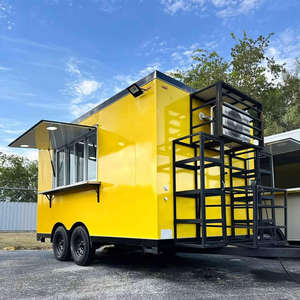 Remolques de Comida Móviles de Acero Inoxidable de 4m con 4 Ruedas, Carritos de Comida Rápida Remolcables, Equipo de Cocina Personalizado para Helados - Product Image 5