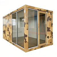Bureau mobile préfabriqué pliable en forme carrée, prêt à l'emploi, en panneaux sandwich d'acier respirant, pour bâtiment de bureaux