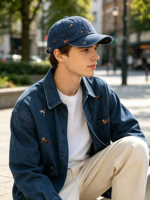 Casquette de baseball en coton lavé doux brodée Teckel, motif chien, ajustable, avec logo personnalisé