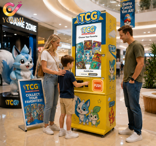 Large Advertising Display Smart Poké Mon Trading Card Game TCG Vending Machine With Card Reader for Card Packs & Blind Box Sale
